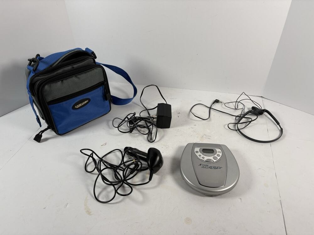Philips Magnavox X-Treme 40 ESP3 Portable CD Player Car Kit Case Tested Works